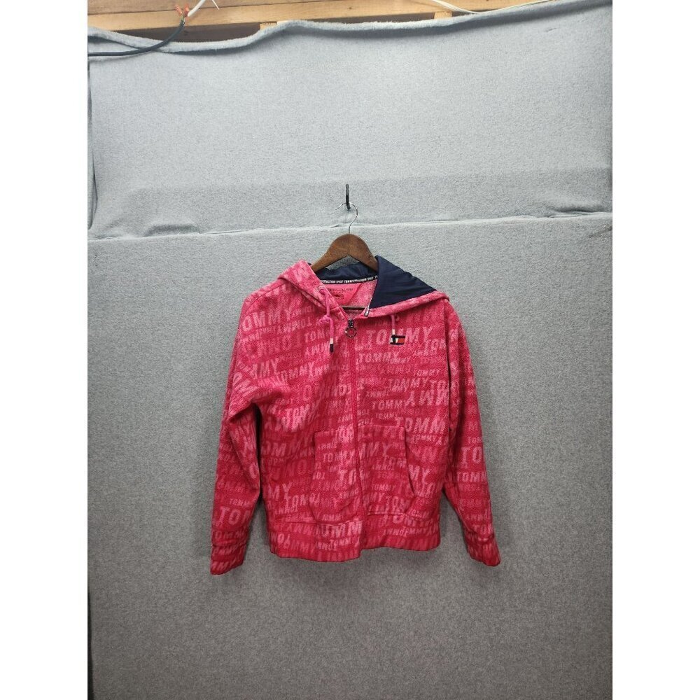 Tommy Hilfiger Sport Pink Hooded Fleece Jacket Womens S